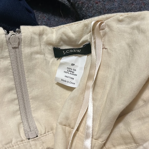 J Crew Formal Party Silk Dress Golden Tan Side Pockets Size 0p - Picture 6 of 6